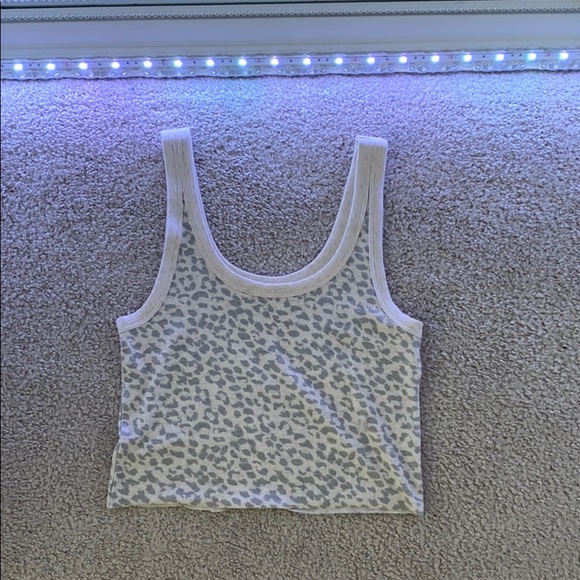 aerie Tops - Cropped Cheetah Tank